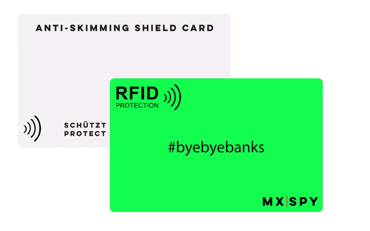 MX SPY-RFID Blocker (aktiv) mit Chip, inkl. beidseitigem, vollfarbigem 4C  Druck - MX Products